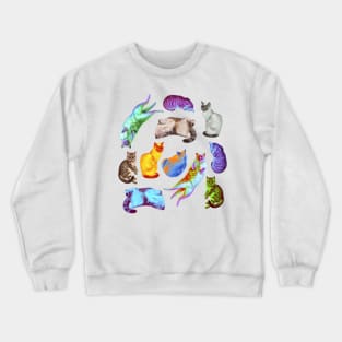 Different colored exotic domestic cats Crewneck Sweatshirt